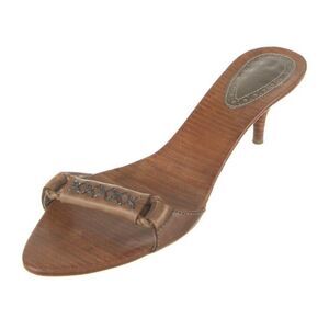 bottega veneta Brown Leather Heels Slides Sandals 10